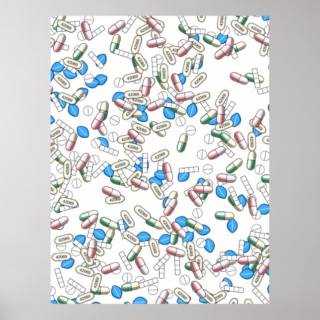Pill Sprinkles Pattern Poster (Framsidan)