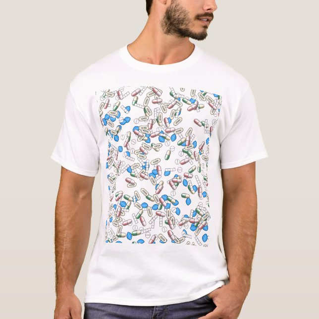 Pill Sprinkles Pattern T Shirt (Framsida)