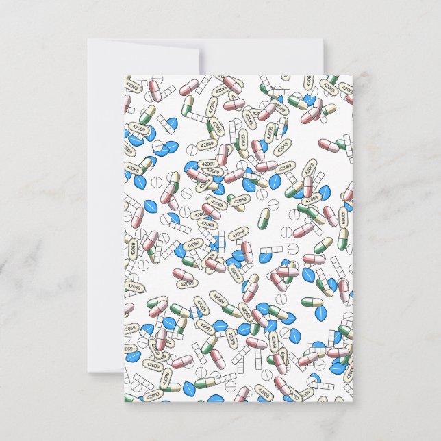 Pill Sprinkles Pattern Tack Kort (Framsida)