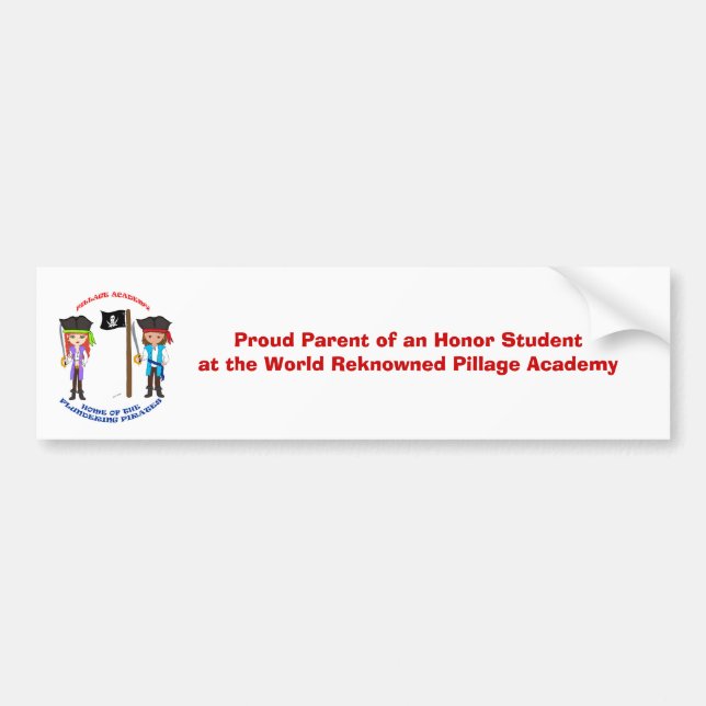 Pillage Academy Bumper Sticker Bildekal (Framsidan)