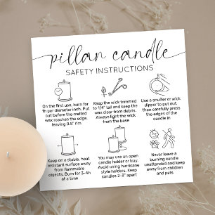 Pillar Candle Care Tack för Eleganten Svart på kor Fyrkantigt Visitkort
