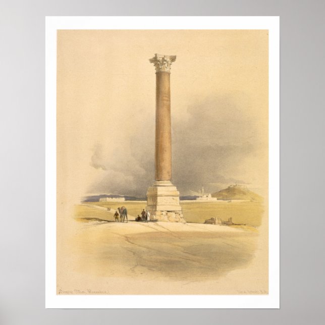 Pillar i Pompey, Alexandria, från Egypten och Nubi Poster (Framsidan)