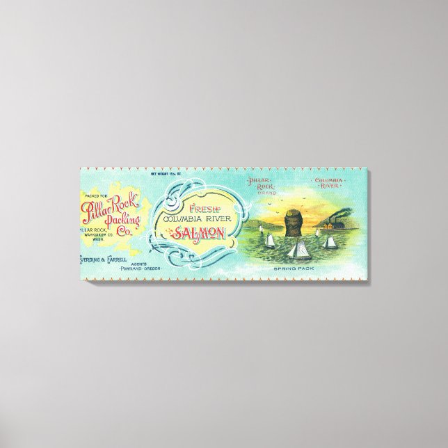 Pillar Sten, Washington - Pillar Sten Salmon Canvastryck (Framsida)