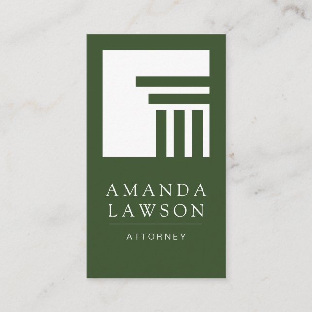 Pillararkitektur | Enkel Grönt för Elegant Visitkort (Framsida)