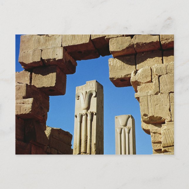 Pillars dekorerade med stiliserade lotus vykort (Framsida)