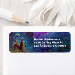 Pillars of Creation Eagle Nebula & Stars, ZGOS Returadress Etikett