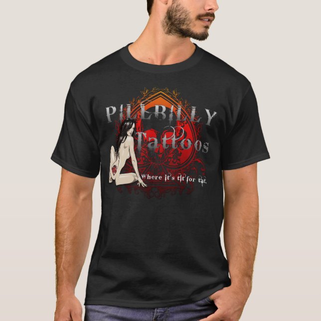 Pillbilly brännmärker tatueringsvart tee (Framsida)
