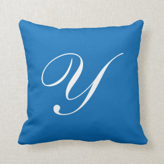 Pillen Brev Y Blue Monogram Kudde