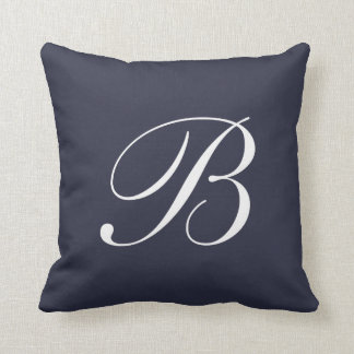 Pillen för marint blått Monogram Brev Kudde