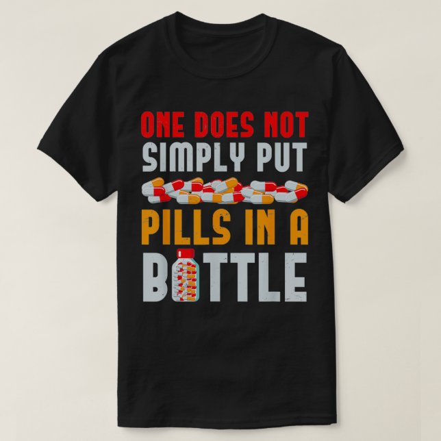 Piller i Flaska farmaceut T Shirt (Design framsida)