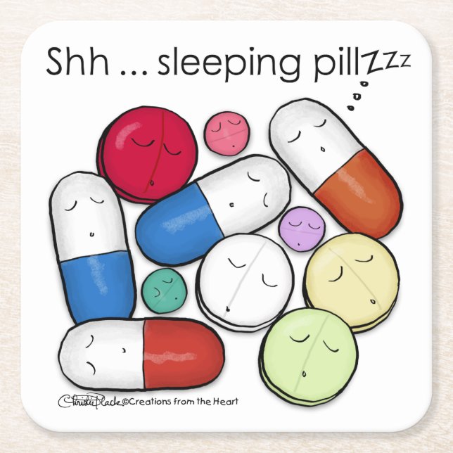 Piller-medicinering Underlägg Papper Kvadrat (Framsidan)