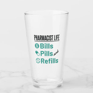 Piller och påfyllningar av farmaceuter Life Bills Glaskopp