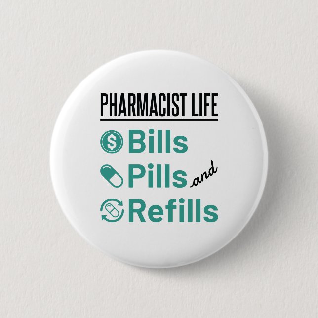 Piller och påfyllningar av farmaceuter Life Bills Knapp (Framsida)