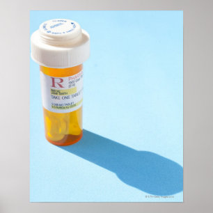 Pillflaskafullt av läkarbehandlingen poster