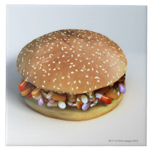 Pillhamburgare Kakelplatta