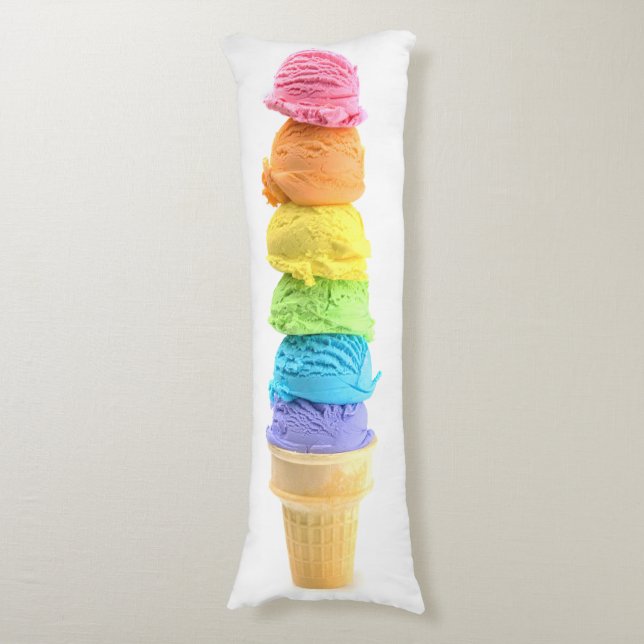 Pilling av celluret för Rainbow Ice Cream Kroppskudde (Framsidan Vertikal)