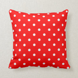 Pilling med röda Polka dots Kudde