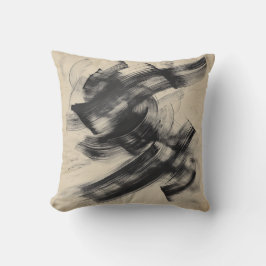 Pillo för Abstrakt av dynamiskt svart Bläck-borstl Kudde