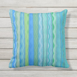 Pillow 16 x 16 Rand i Abstrakten kring Aqua Oceane Kudde