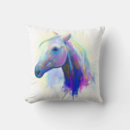 Pillow-Abstrakt för häst med flera färgader Kudde