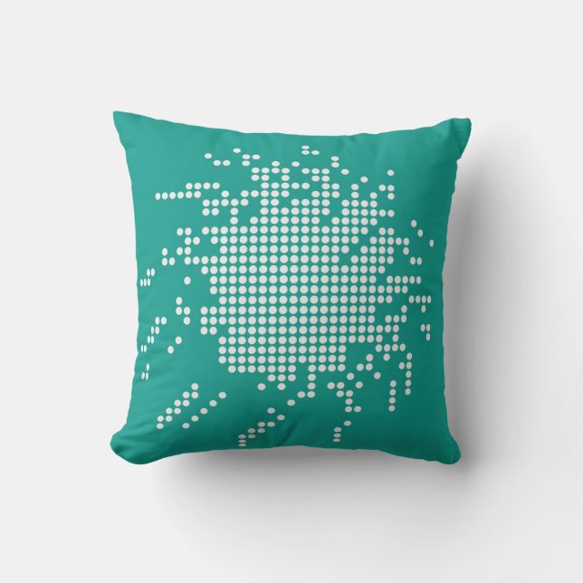 Pillow-Abstrakt för Polka dots-design för vit Blom Kudde (Framsida)