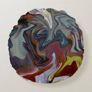 Pillow-Abstrakt Rund Kudde