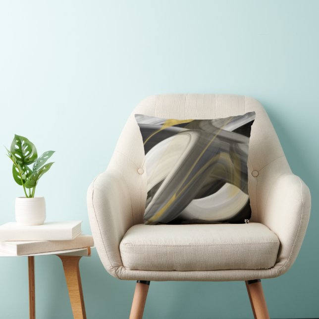 Pillow Abstrakt Trend Insida Decor Black White Kudde (Stol)