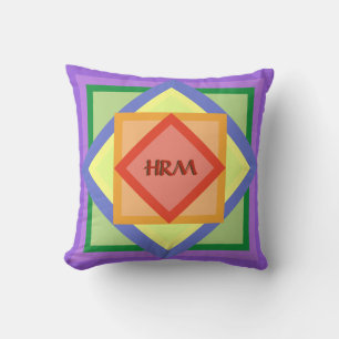 Pillow - Alpaca inom fyrkanter av Rainbow Färg Kudde