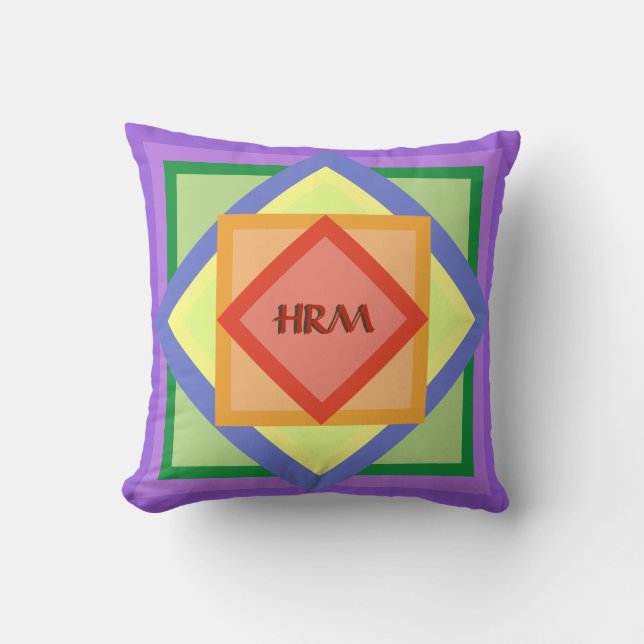 Pillow - Alpaca inom fyrkanter av Rainbow Färg Kudde (Framsida)