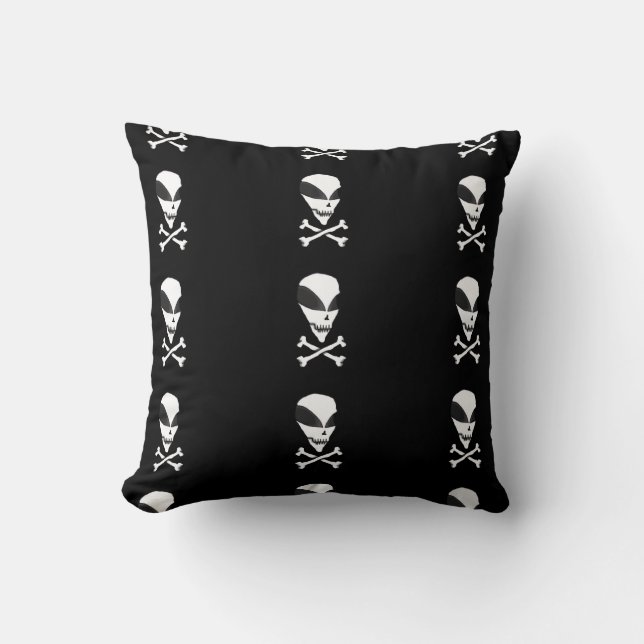 Pillow - Area 51 Skull & Crossbones Kudde (Framsida)