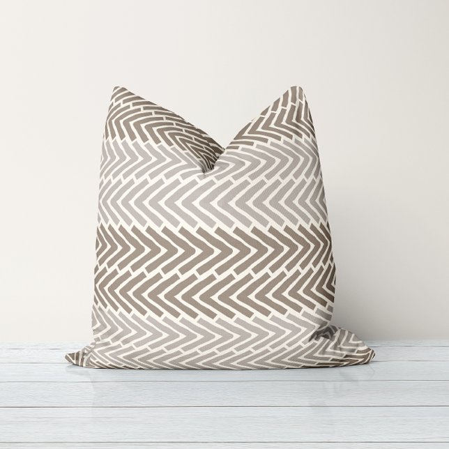Pillow Arrow Flow Taupe Grå Kastrull Kudde (Skapare uppladdad)