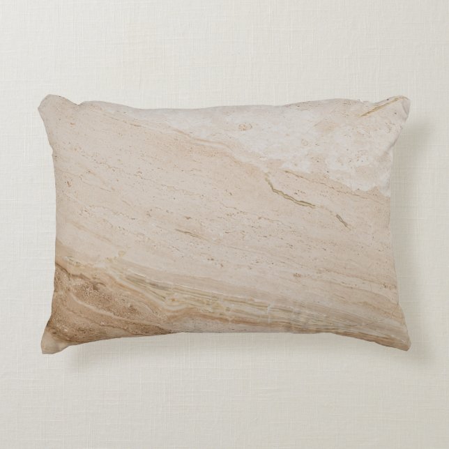 Pillow beige stone marmor prydnadskudde (Framsidan)