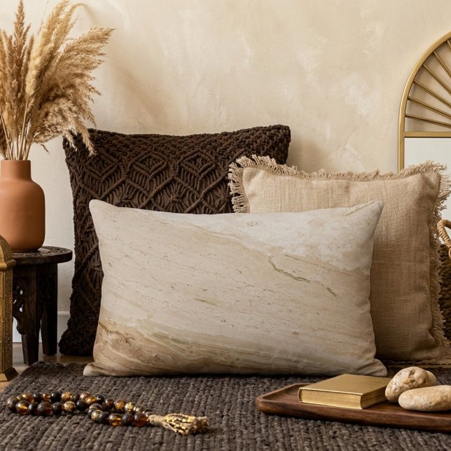Pillow beige stone marmor prydnadskudde (Skapare uppladdad)