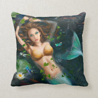 Pillow Bevackra Fantasy-sjöjungfrun i sjö Kudde