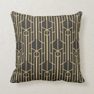 Pillow - Black Guld Art Deco Kudde