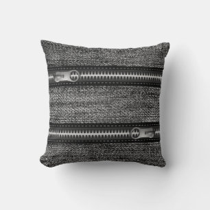 Pillow Black jeans & zipper Kudde