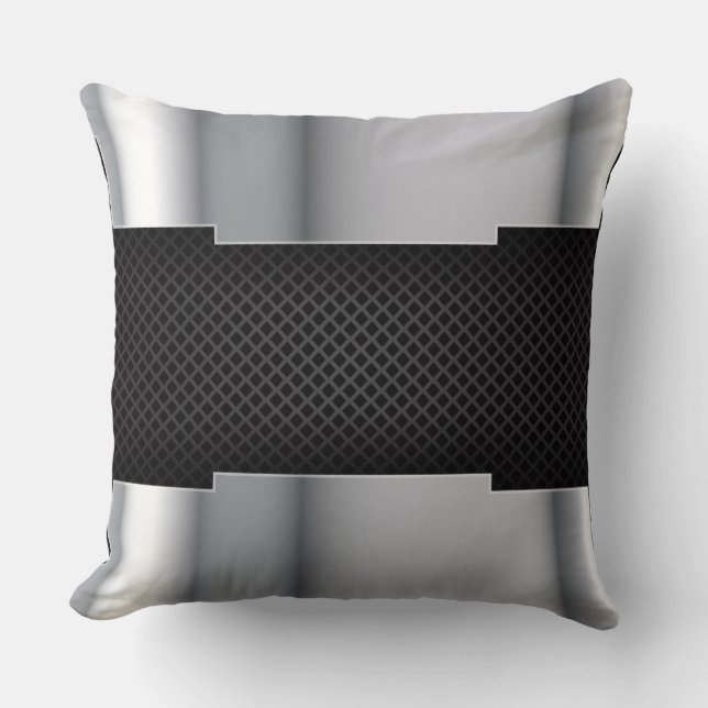 Pillow Black Silver Metall Kudde (Framsida)