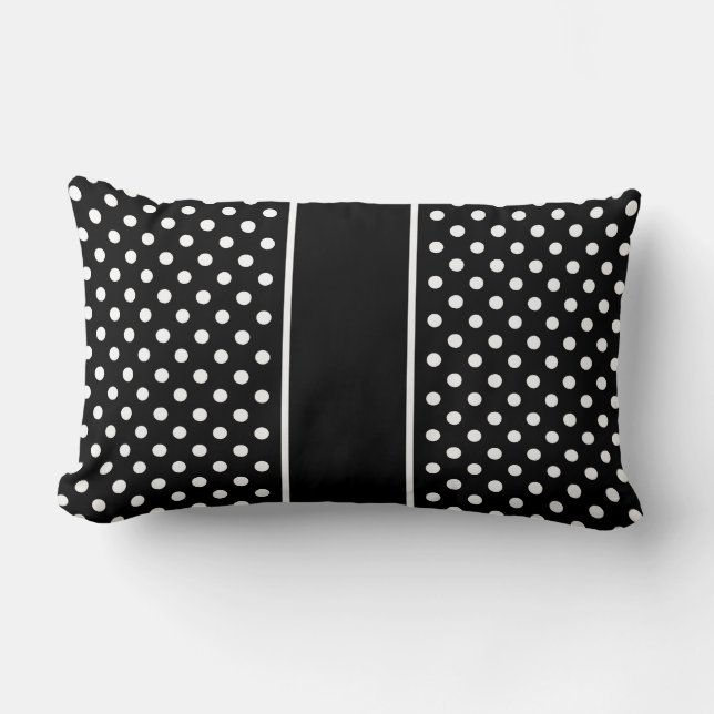 Pillow Black White Polka dots Cushion Lumbarkudde (Framsida)
