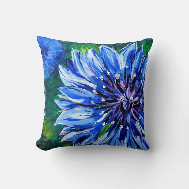 Pillow: Blue Batchelor Button Kudde (Framsida)