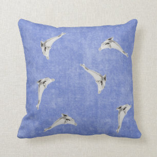 Pillow blue samvet delphin kudde