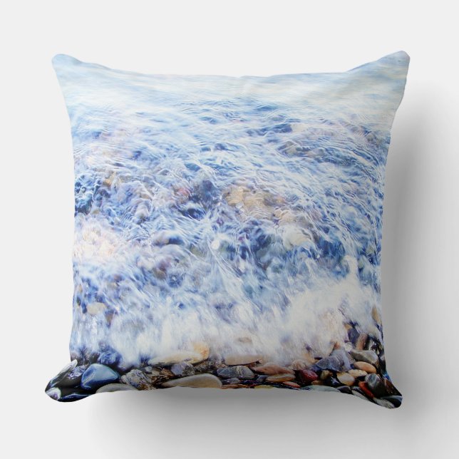 Pillow Blue vatten och sten Kudde (Framsida)