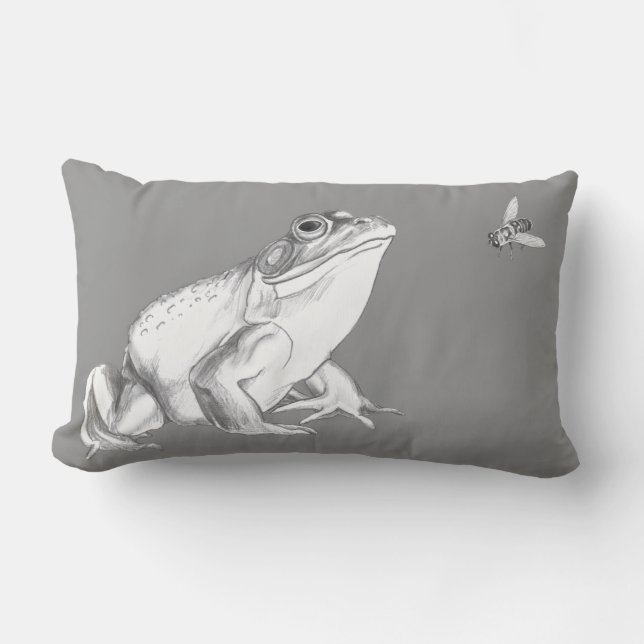 Pillow Bullgrog, grottor av groddar Lumbarkudde (Framsida)