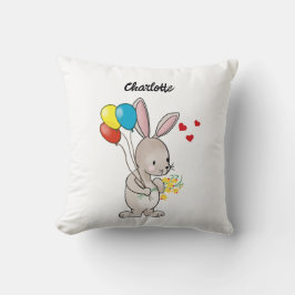Pillow ’Bunny with Balloons’ Kudde
