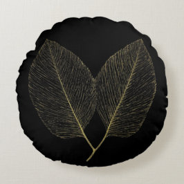 Pillow Chic Golden Foliage Noir Accent Decor Rund Kudde