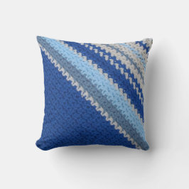 Pillow - Crochet Mönster Blue Rand (diagonalt) Kudde