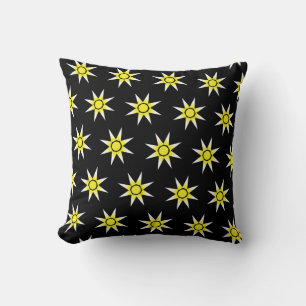 Pillow Cushion lycklig, positiv Magic Sol Mönster Kudde