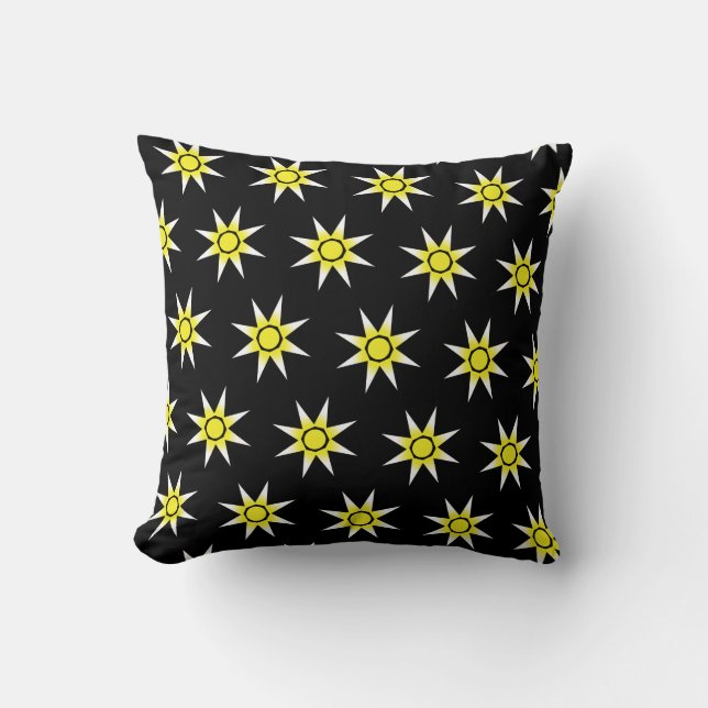 Pillow Cushion lycklig, positiv Magic Sol Mönster Kudde (Framsida)