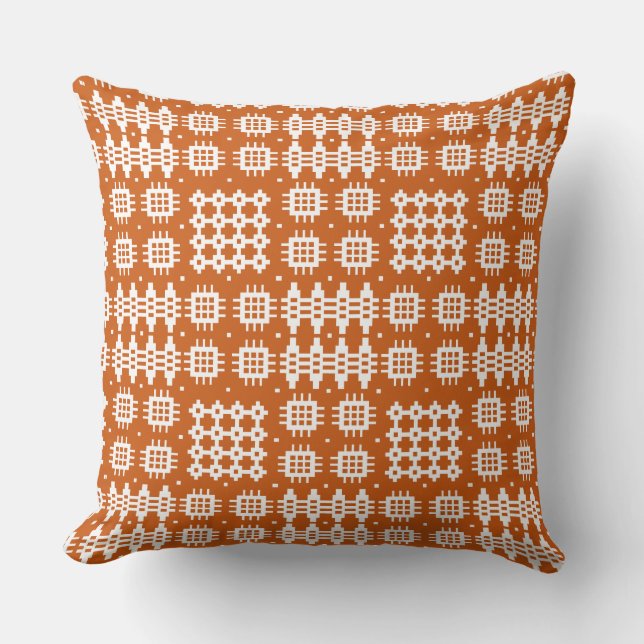 Pillow, Cushion: Welsh Tapestry Mönster, Brick Red Kudde (Framsida)