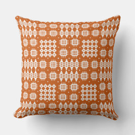 Pillow, Cushion: Welsh Tapestry Mönster, Brick Red Kudde