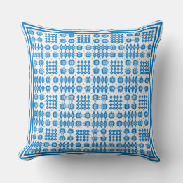 Pillow, Cushion Welsh Tapestry Mönster Bright Blue Kudde